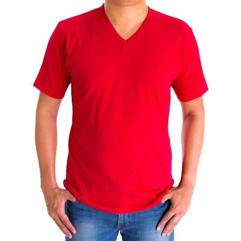 Red V Neck T Shirt